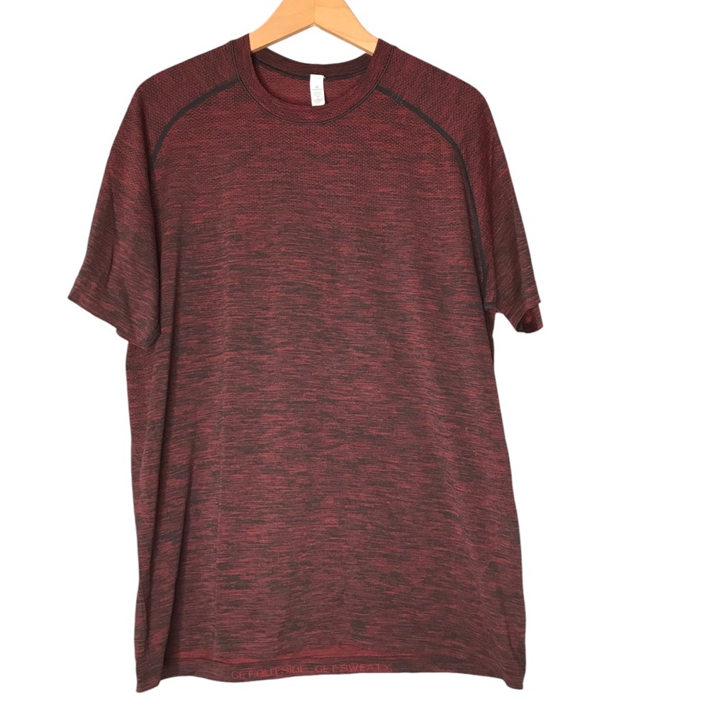 Lululemon Metal Vent Tech Tee Red Black Short Sleeve T-Shirt Men's Large